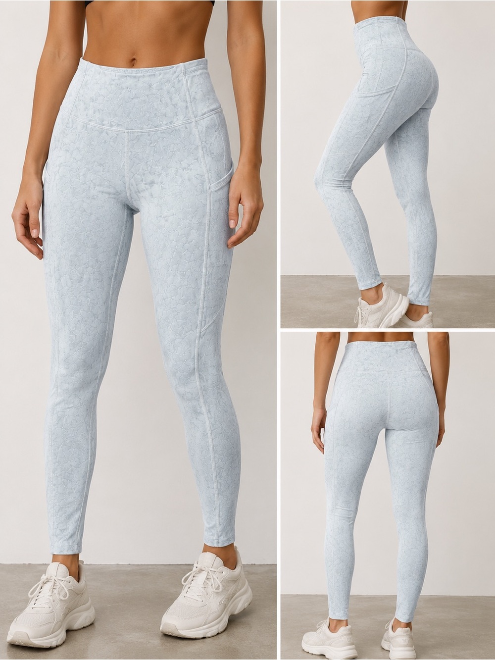 lululemon athletica Light Blue Tie-Dye leggings